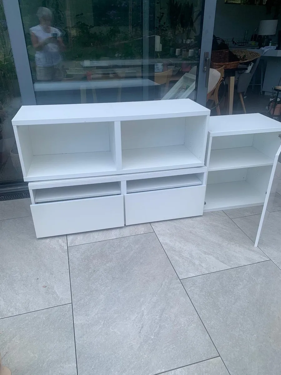 Ikea tv cabinet, open storage and press
