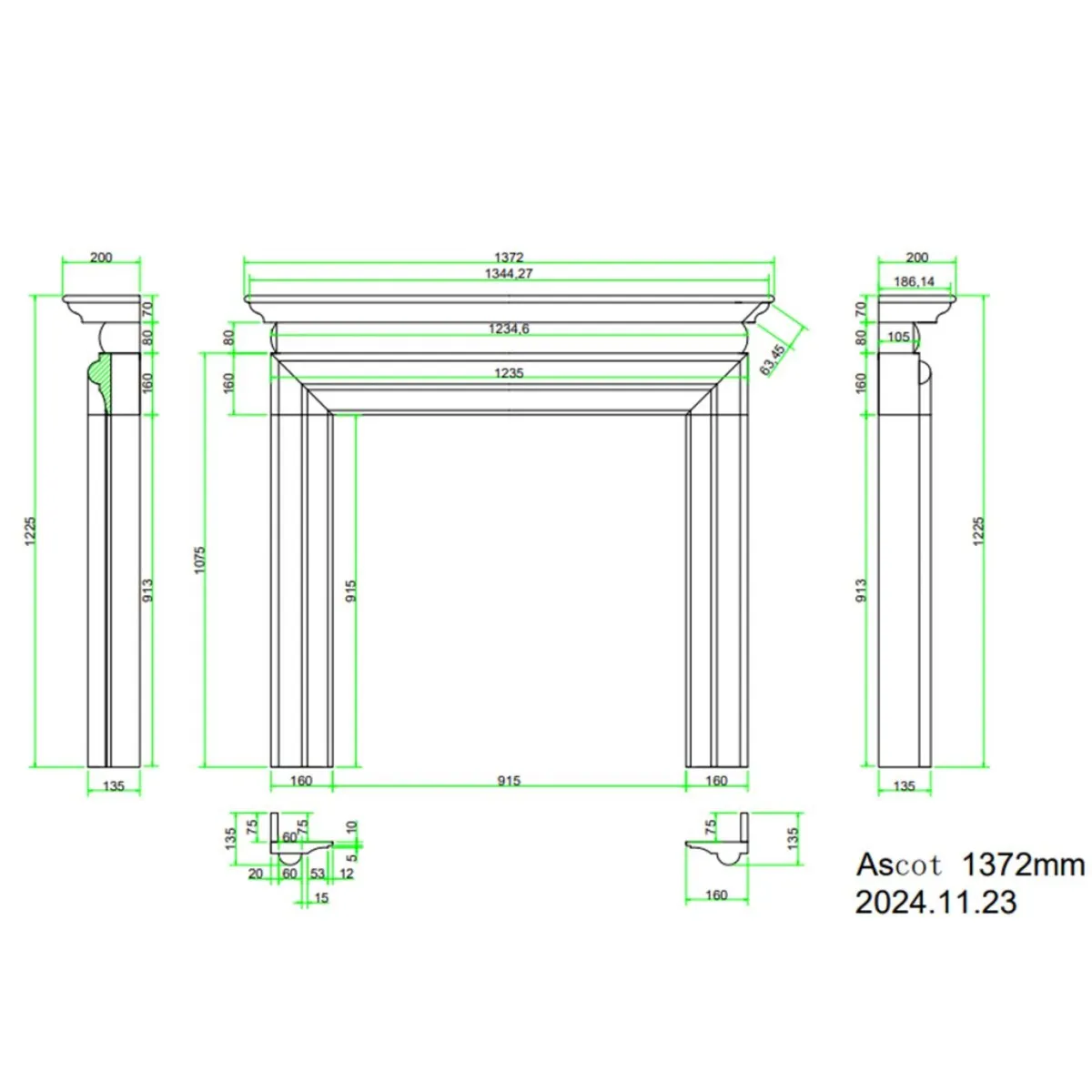 Ascot Rio Cinza 54'' Fireplace Surround - Image 2