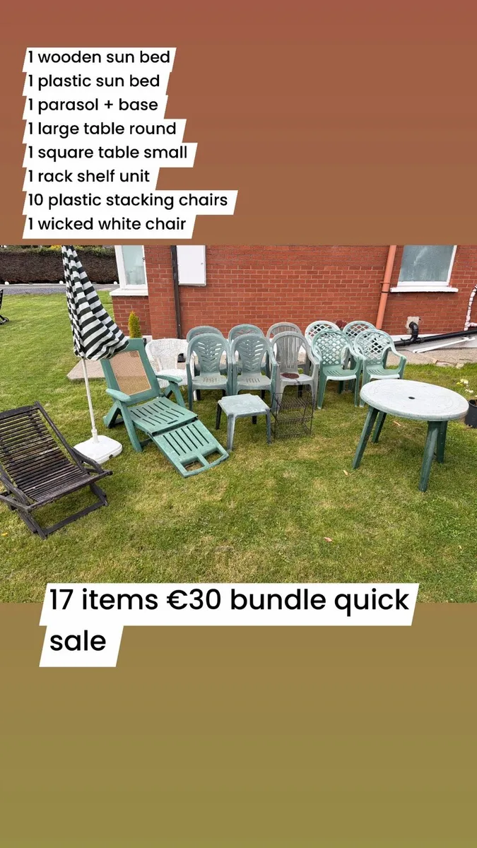 outdoor party table and chairs €30 everything - Image 1