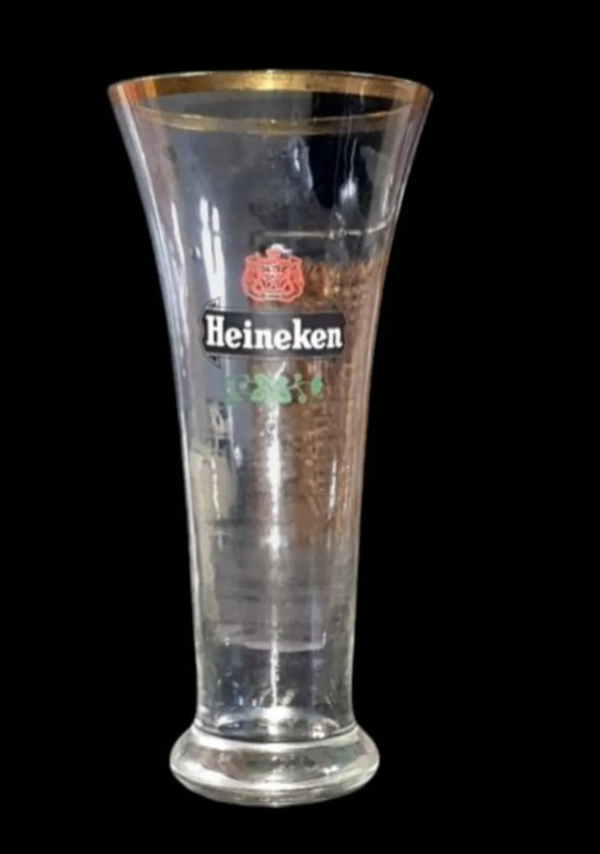 Pristine Vintage Heineken Pilsner Glass – Gold Rim - Image 1
