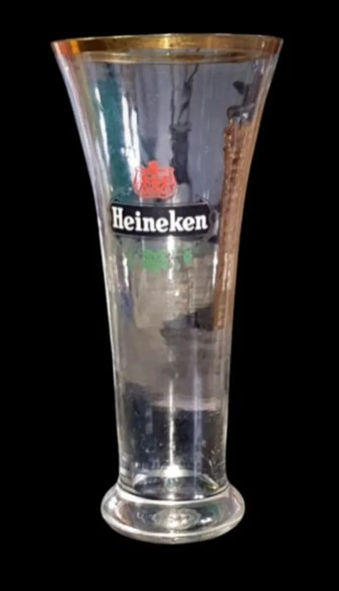 Pristine Vintage Heineken Pilsner Glass – Gold Rim - Image 3