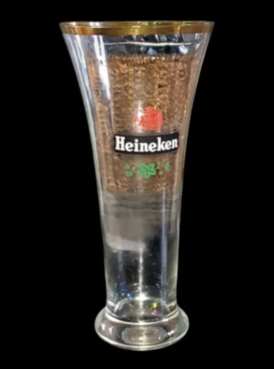 Pristine Vintage Heineken Pilsner Glass – Gold Rim - Image 4
