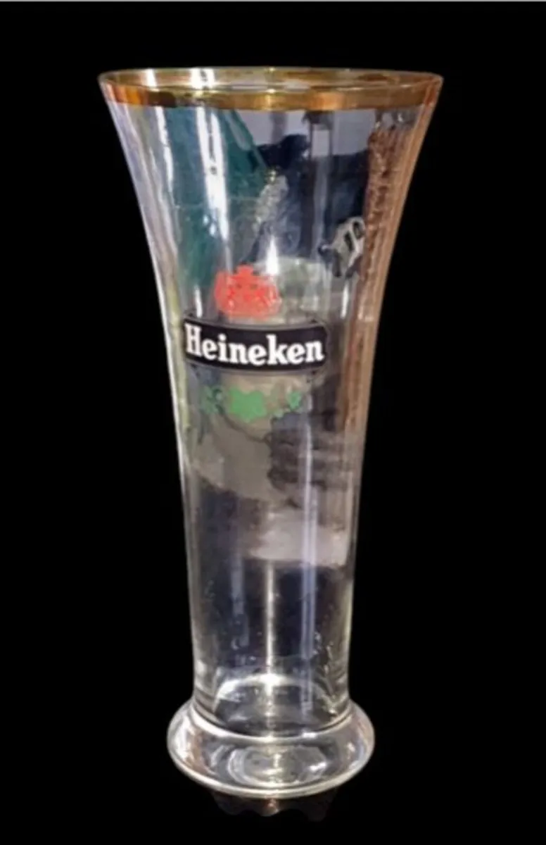 Pristine Vintage Heineken Pilsner Glass – Gold Rim - Image 2