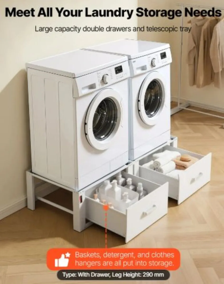 Laundry Pedestal, 290 mm Height, Washer and Dryer - Image 2