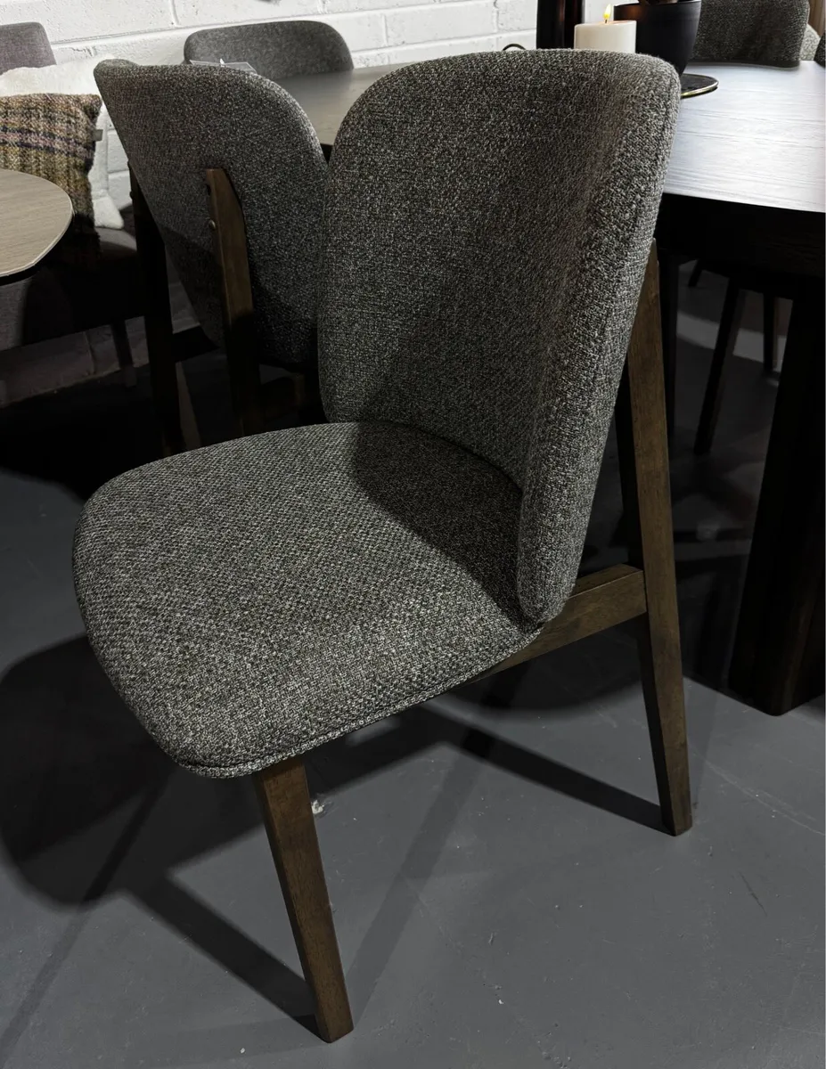 6 Smoked Ash Dining Chairs Ex Display, Like New - Image 2