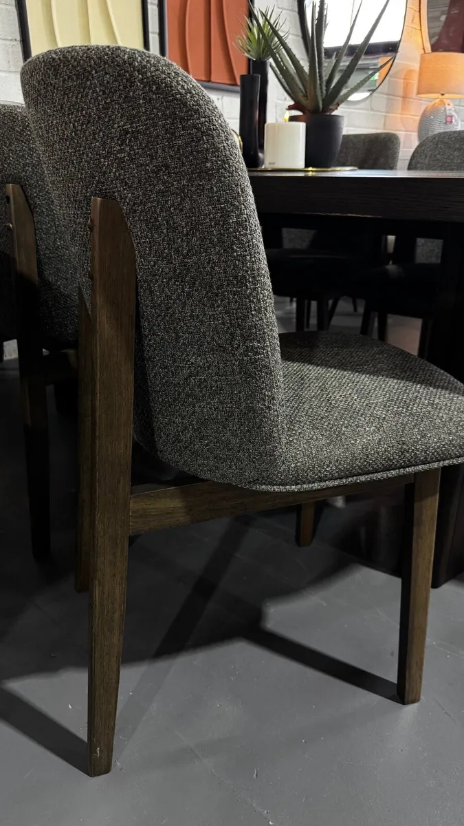 6 Smoked Ash Dining Chairs Ex Display, Like New - Image 3