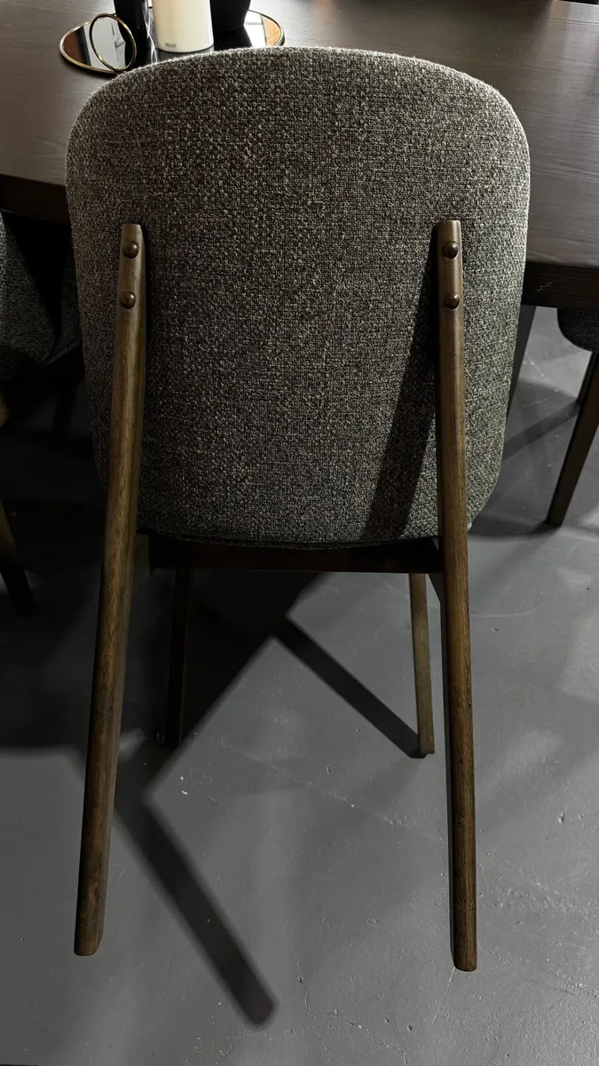 6 Smoked Ash Dining Chairs Ex Display, Like New - Image 4