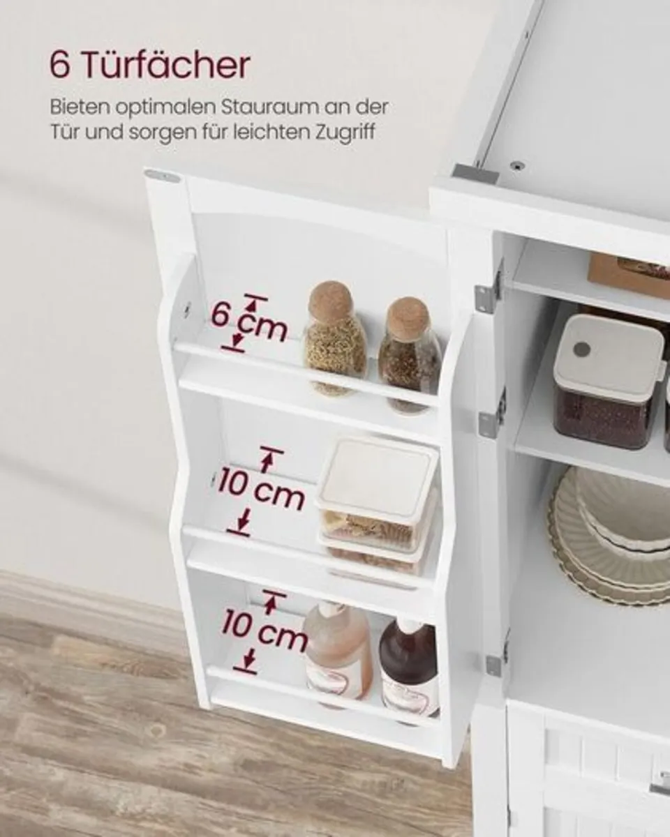 Tall White Storage Cabinet Pantry - Image 4