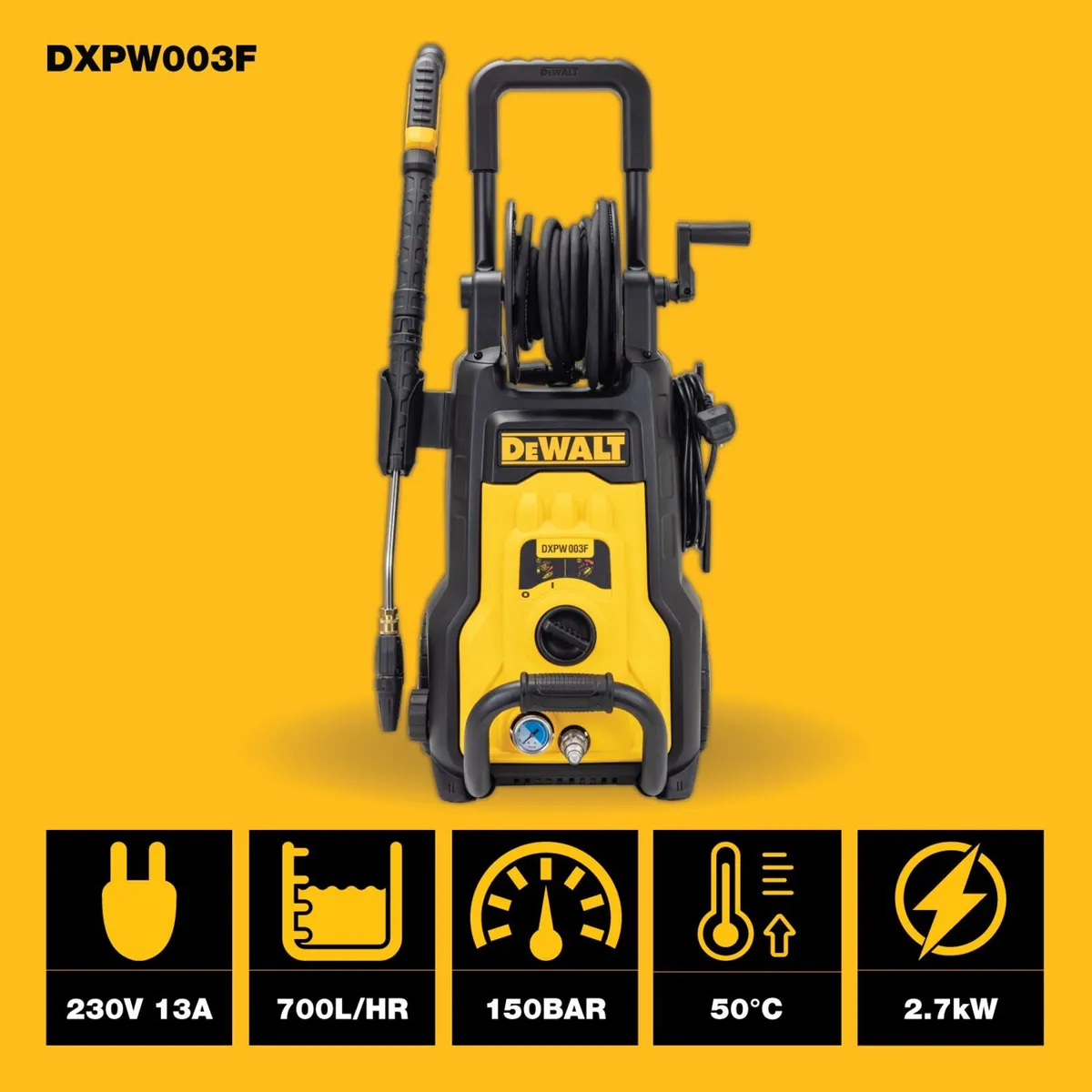 DXPW003F 150bar 700L/hr 2.7kW High Pressure Washer - Image 3