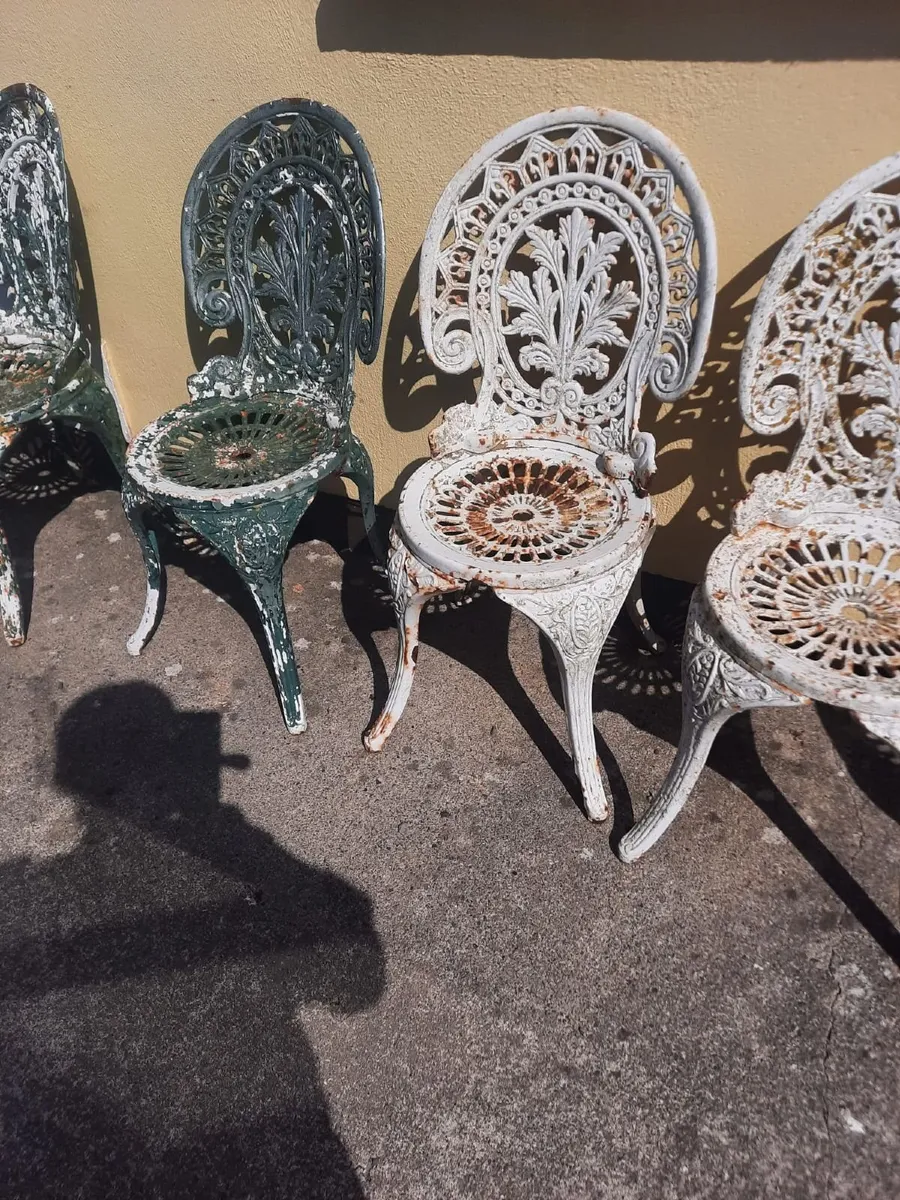 Antique cast iron chairs - Image 3