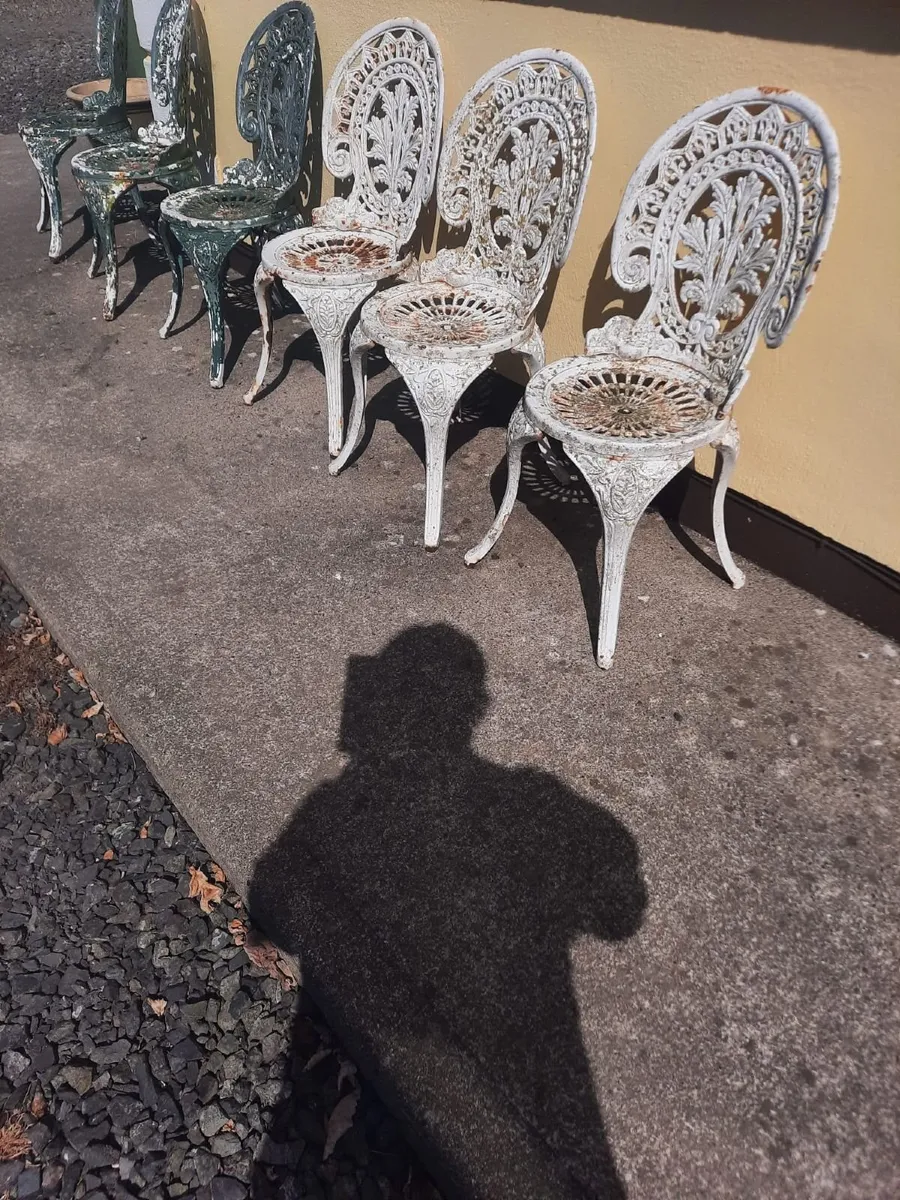 Antique cast iron chairs - Image 1