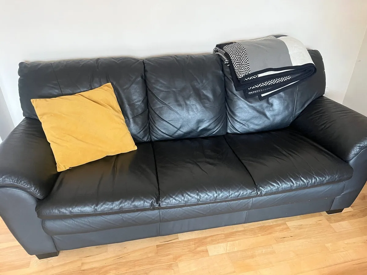 Leather 3 piece suite - Image 2