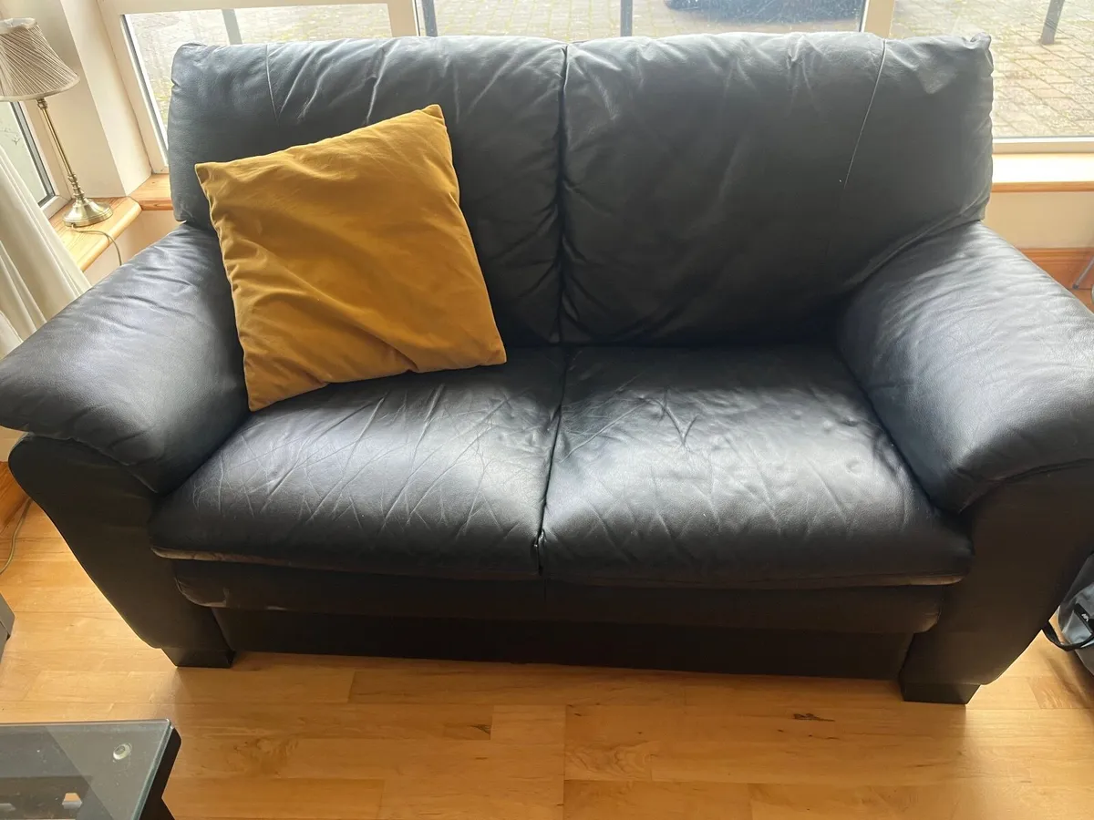 Leather 3 piece suite - Image 3