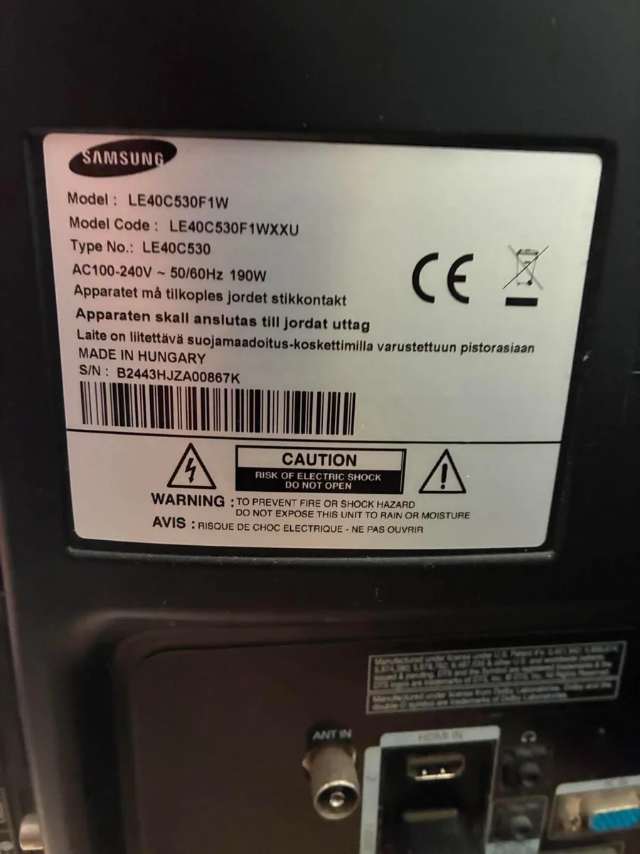 Samsung 40” TV - Image 1