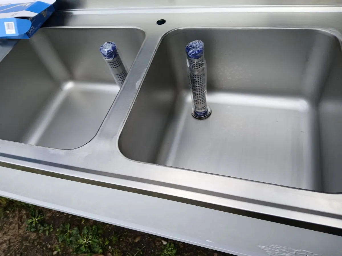 Commercial stainless steel double sink unit comple - Image 4