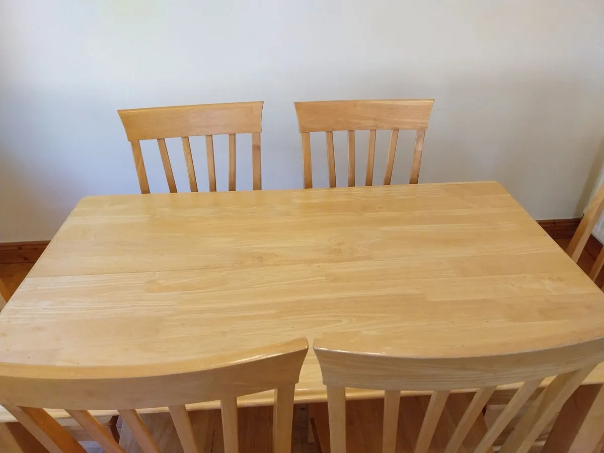 Solid Wood Table & 6 Chairs - Image 4