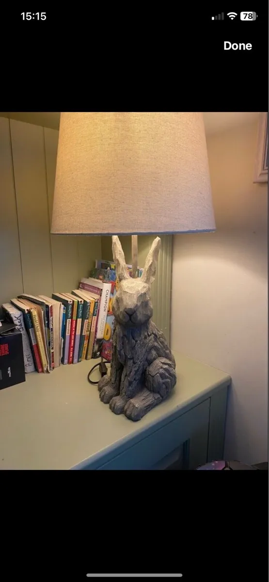 Driftwood rabbit lamp - Image 1