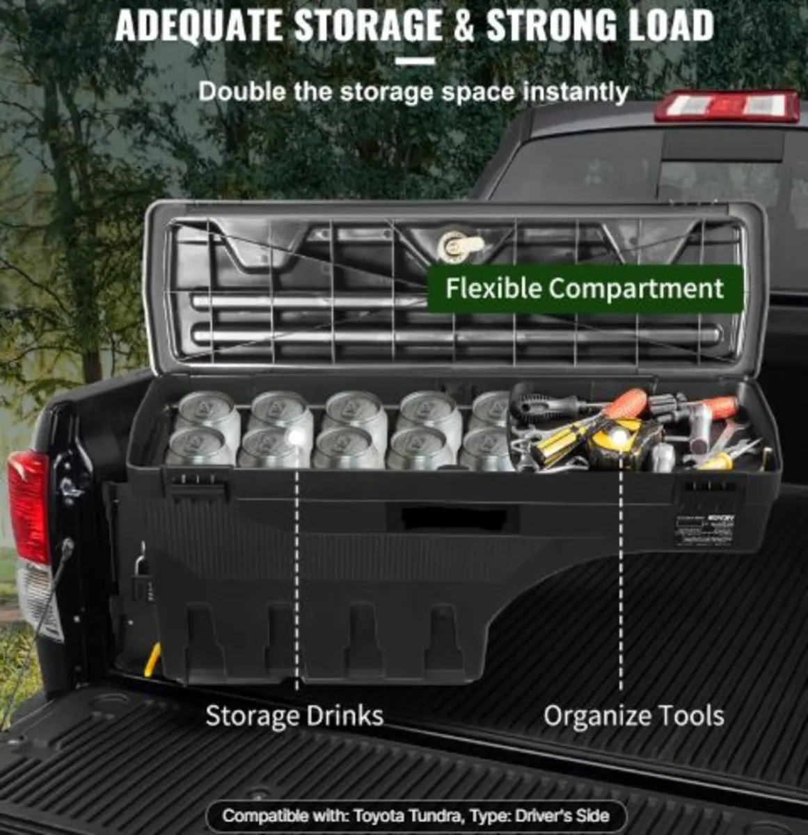 Truck Bed Storage Box, Lockable Lid, Waterproof - Image 4