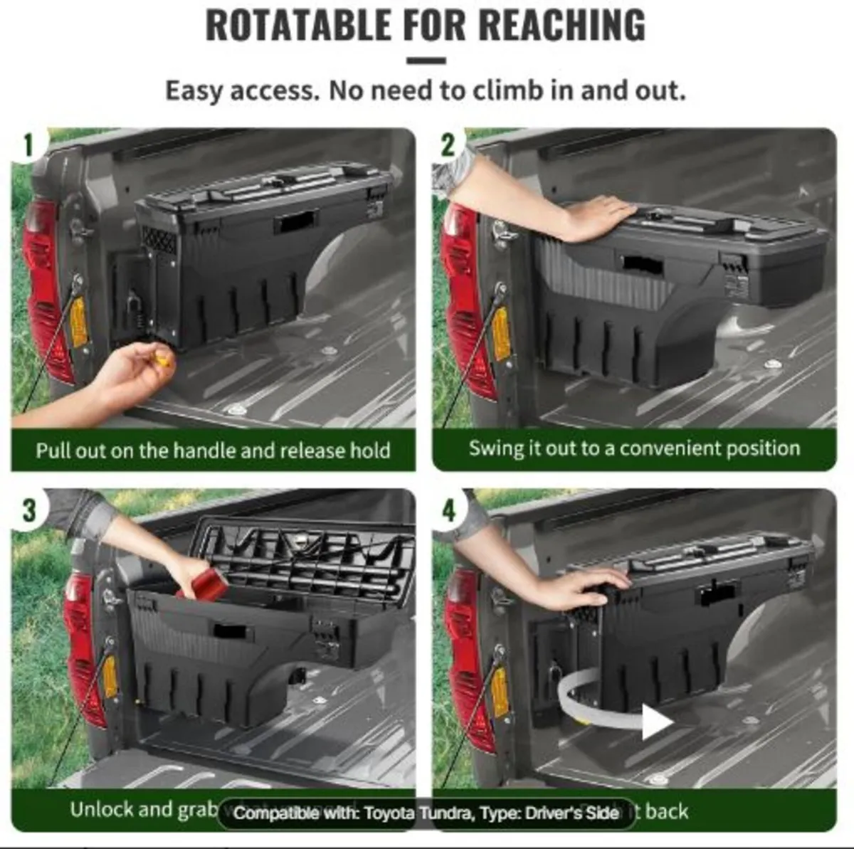 Truck Bed Storage Box, Lockable Lid, Waterproof - Image 3
