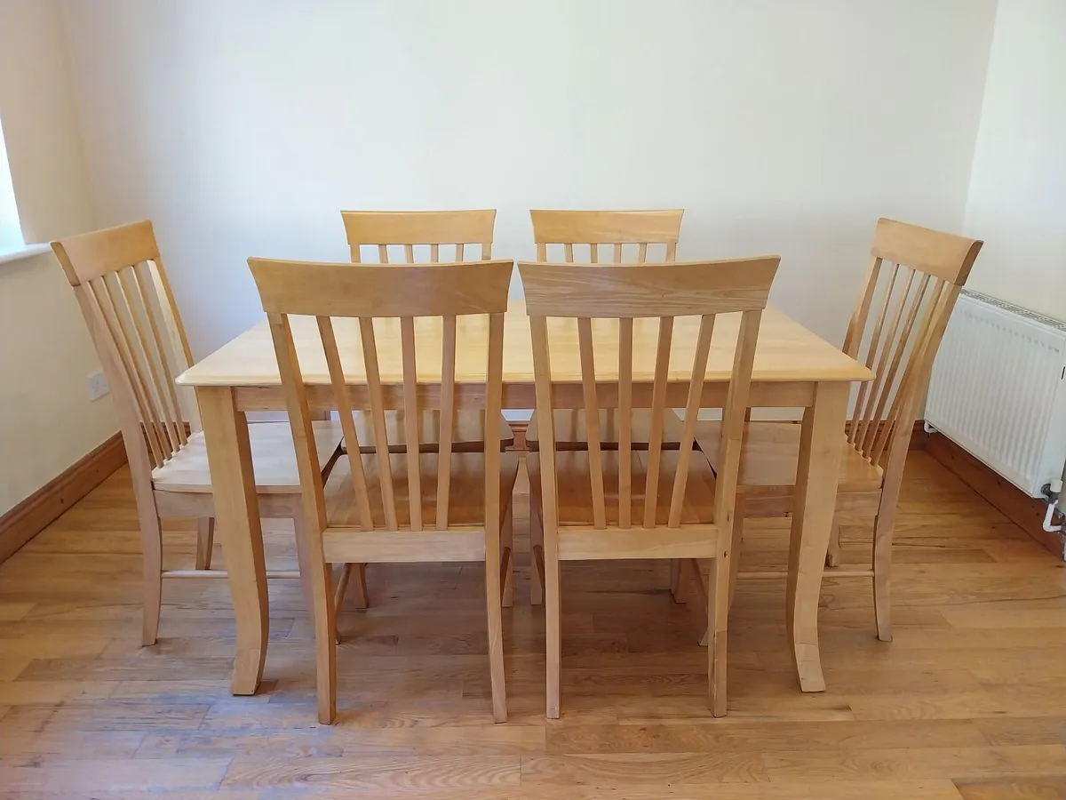 Solid Wood Table & 6 Chairs - Image 1