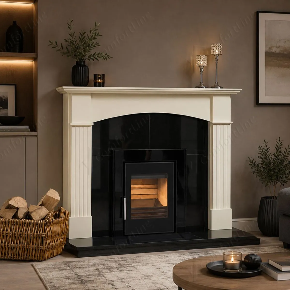 HAMBURG 44'' FIREPLACE SET & INSERT STOVE VITAE 6 - Image 1