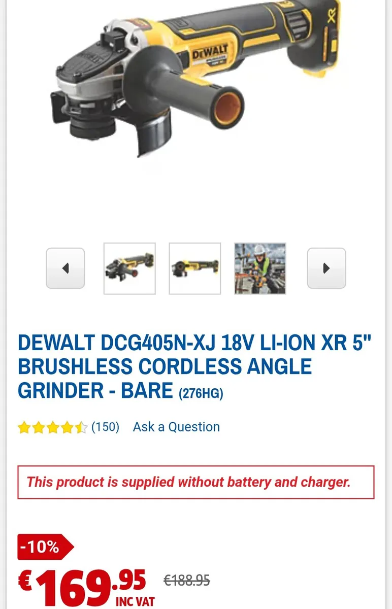 Dewalt Dcg405 brushless Angle Grinder - Image 2