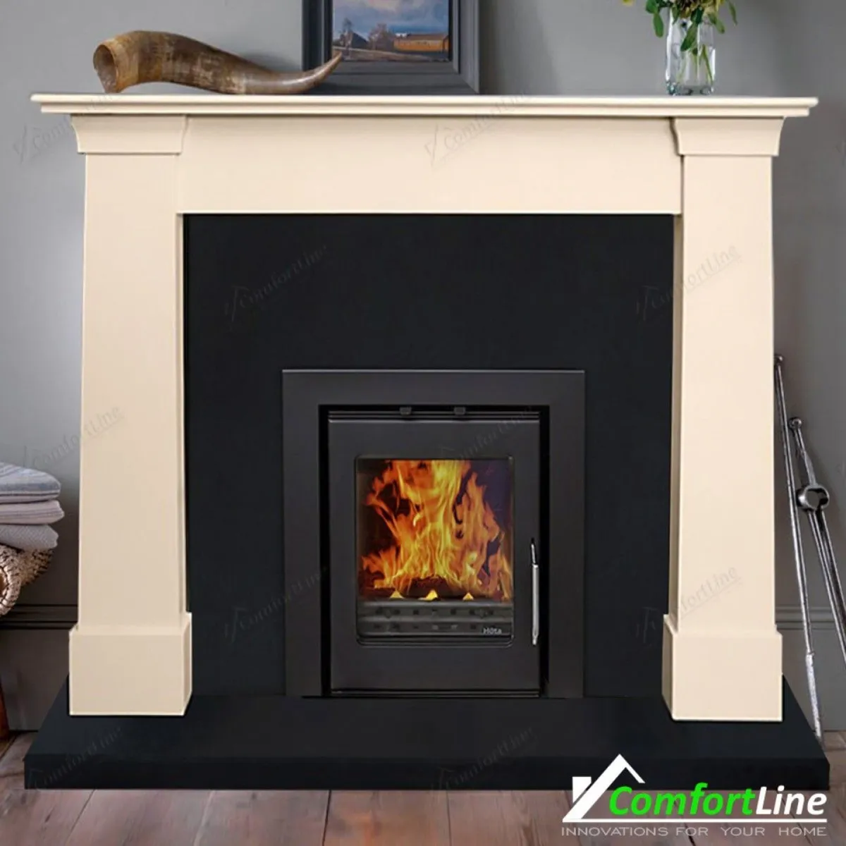 Milan Fireplace Set & insert Stove, Fully Fited - Image 1