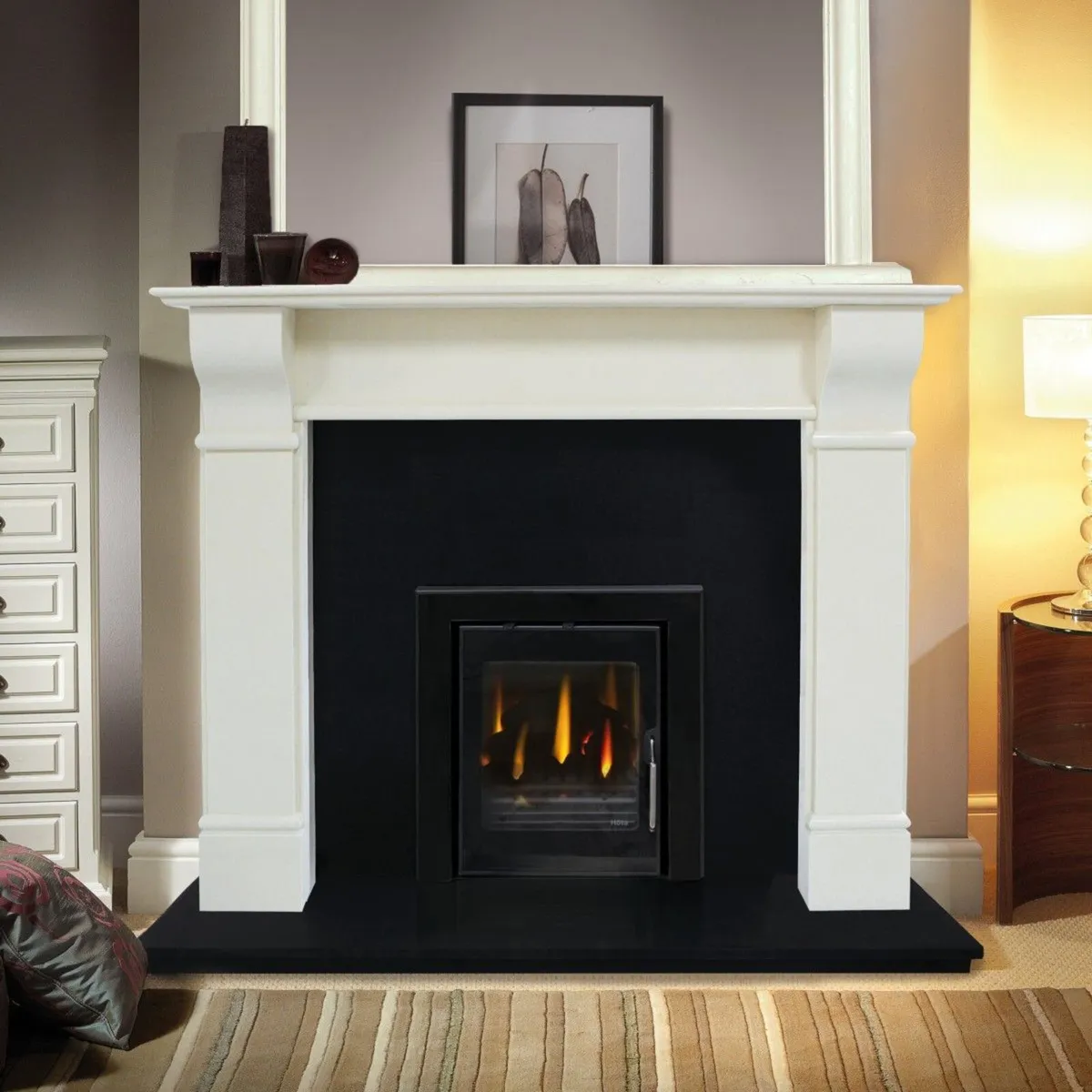 Naples Fireplace Set & Insert Stove, fully Fited - Image 2