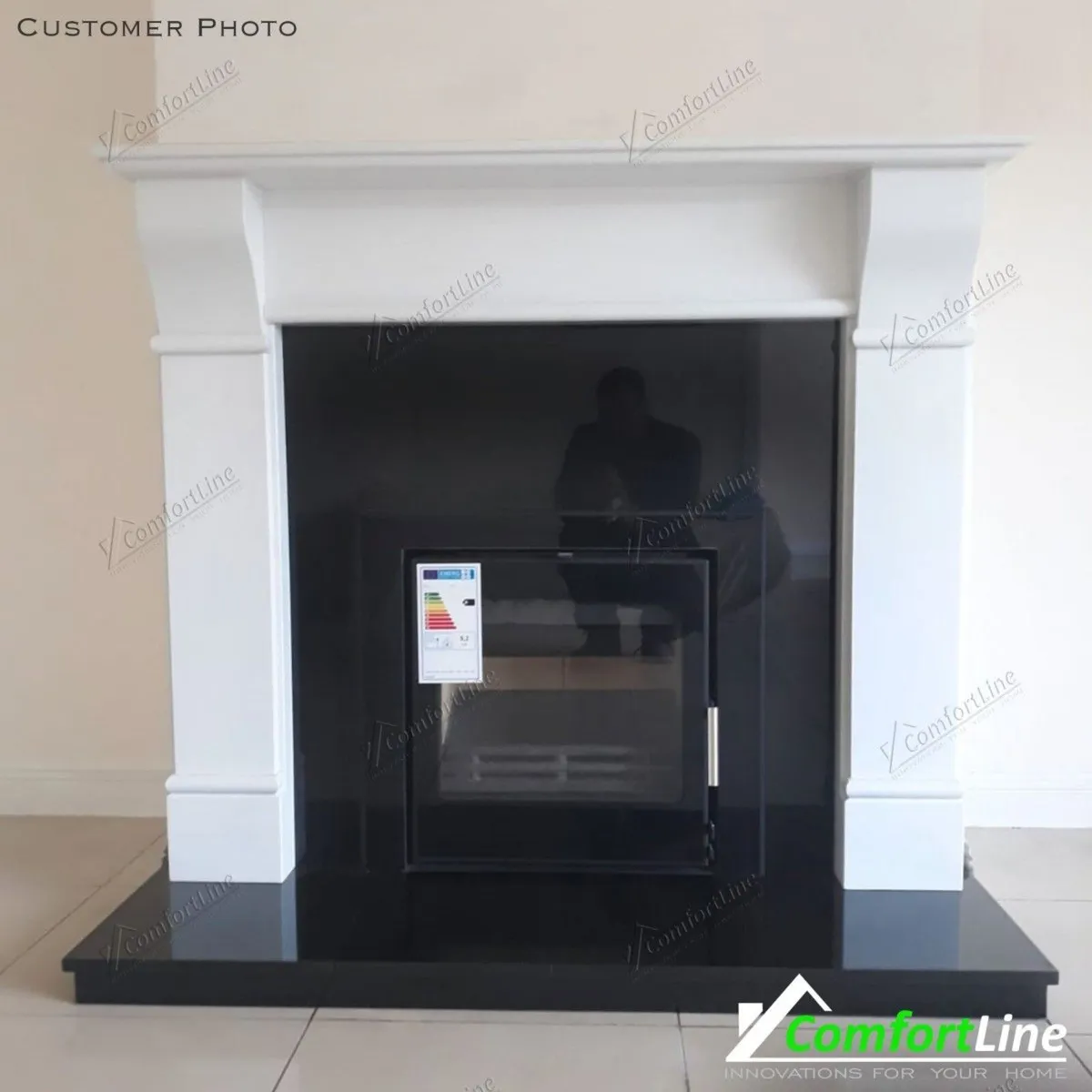 Naples Fireplace Set & Insert Stove 9kw, Fully Fit - Image 1
