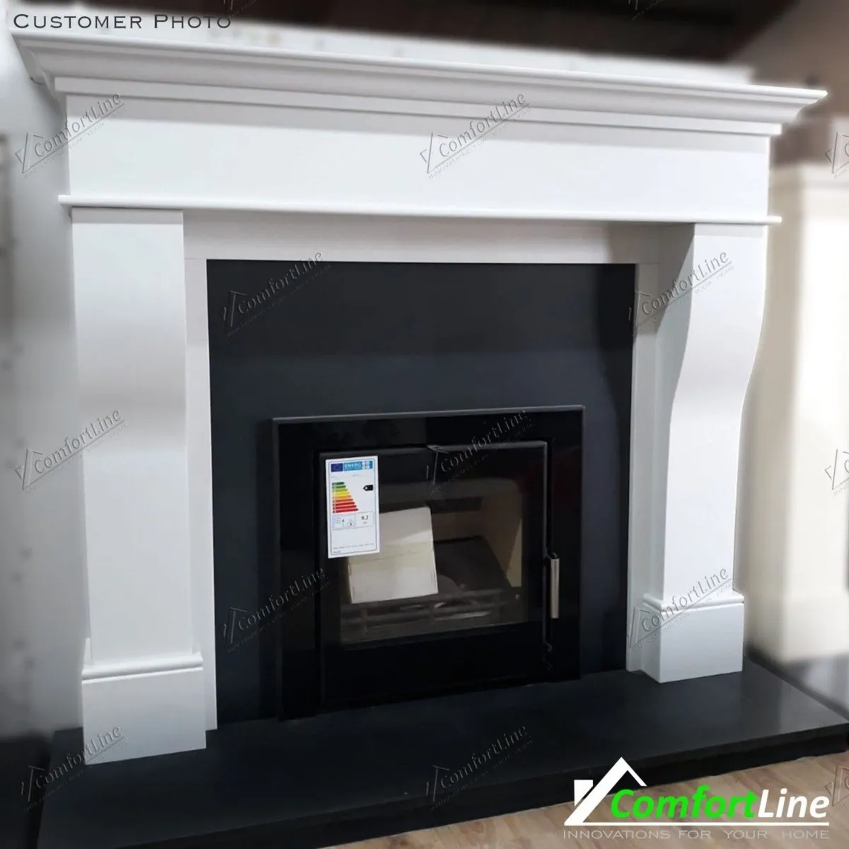 Pisa 54'' Fireplace Set with Vitae 9kw Inset Stove - Image 2