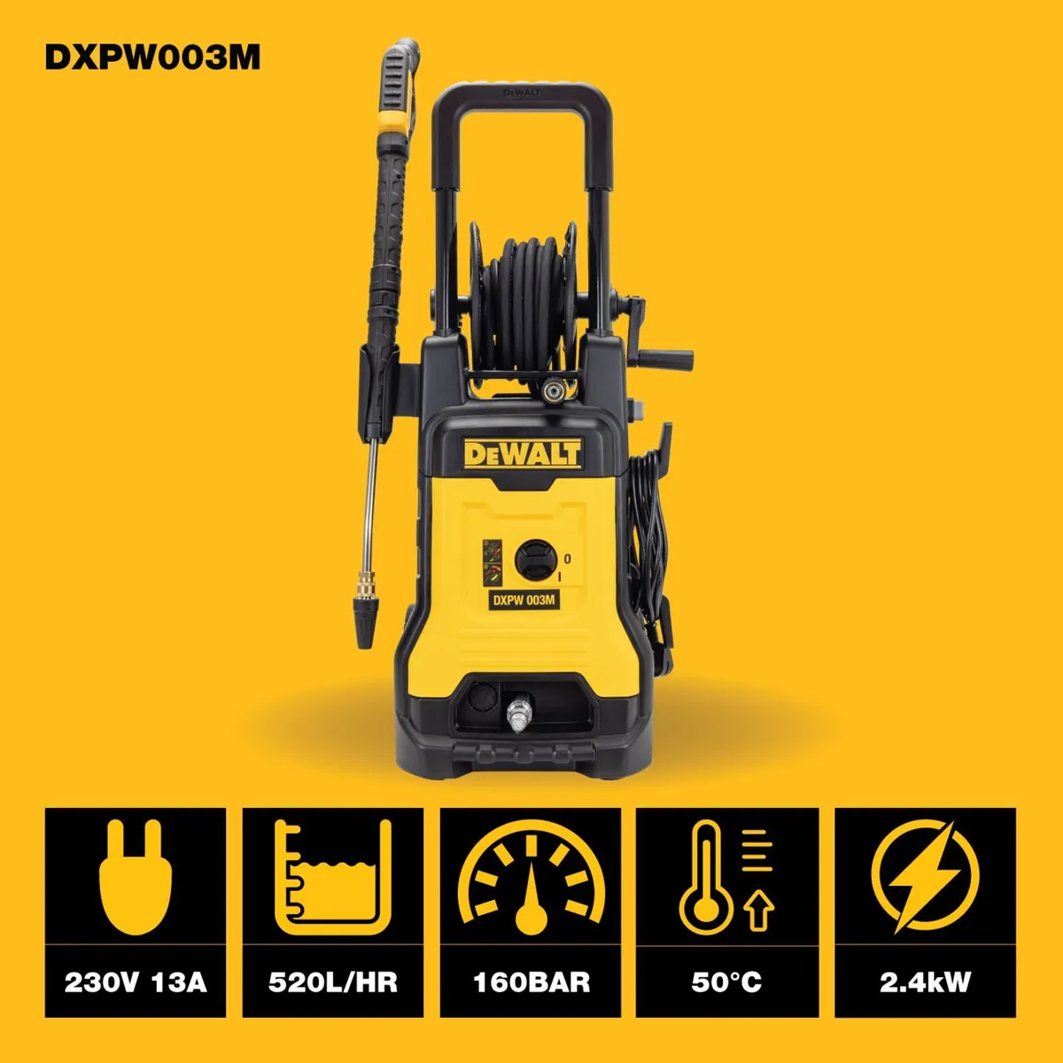 DXPW003M 160bar 520L/hr 2.4kW High Pressure Washer - Image 2