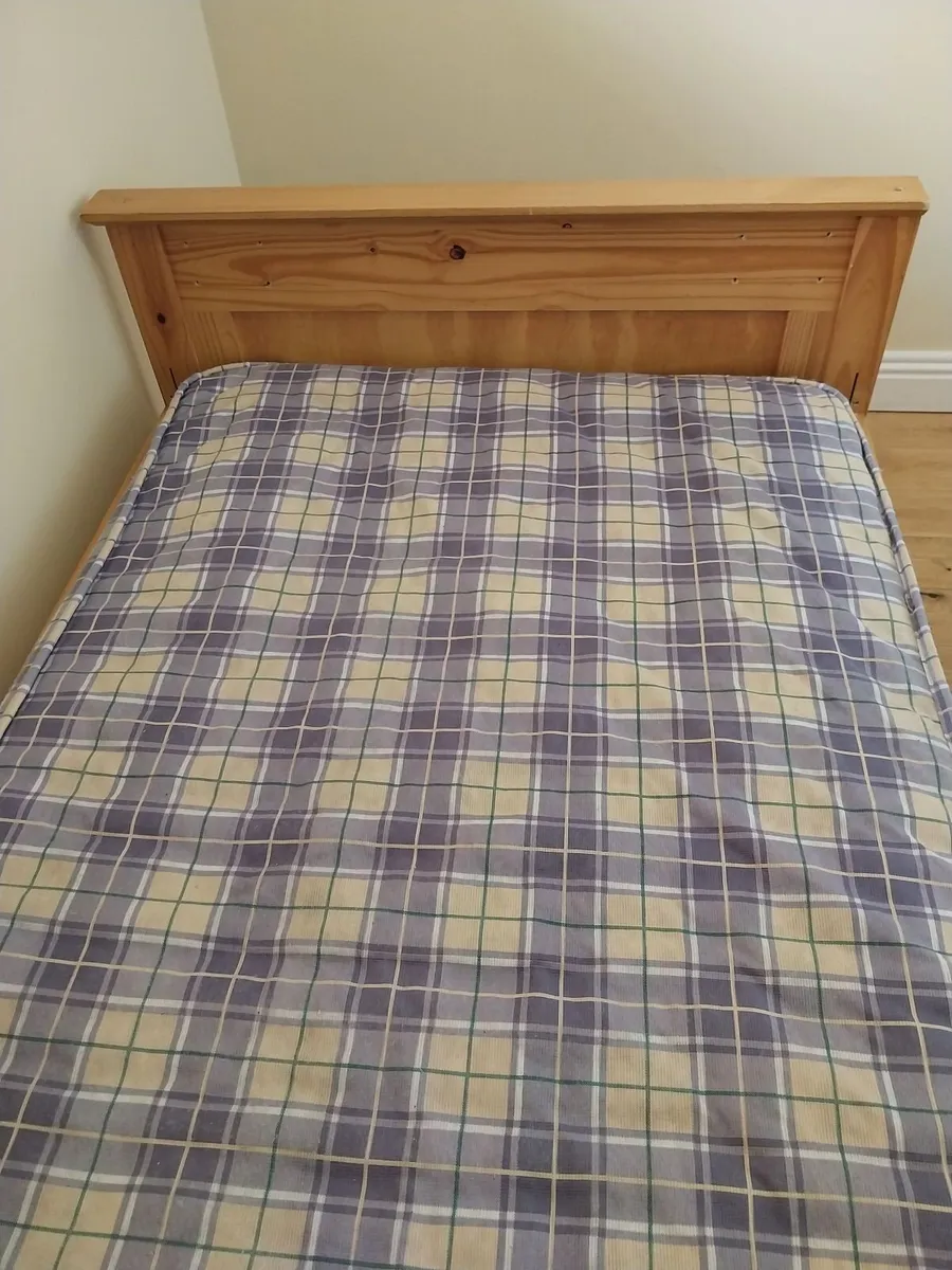 Solid Wood Single Bed Frame & Mattress - Image 4