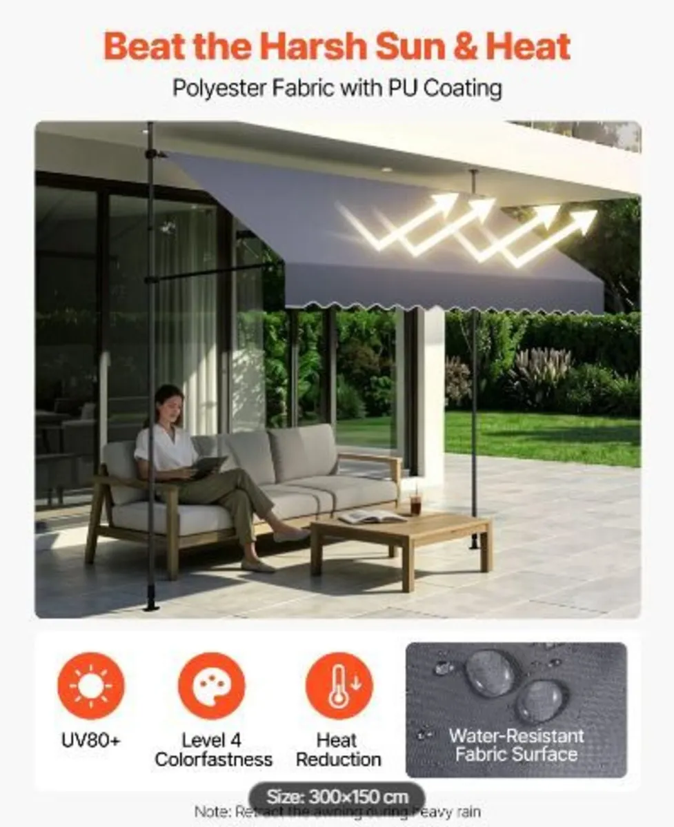 Manual Retractable Awning, 300 cm Outdoor - Image 1