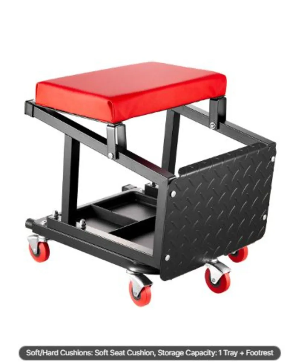 Mechanic Stool, 300 lbs Capacity Garage Seat/Work - Image 1