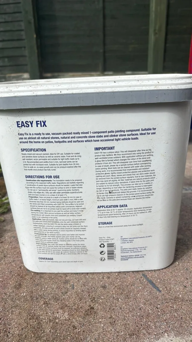 Patio Jointing Mortar Grey 15kg - Image 2