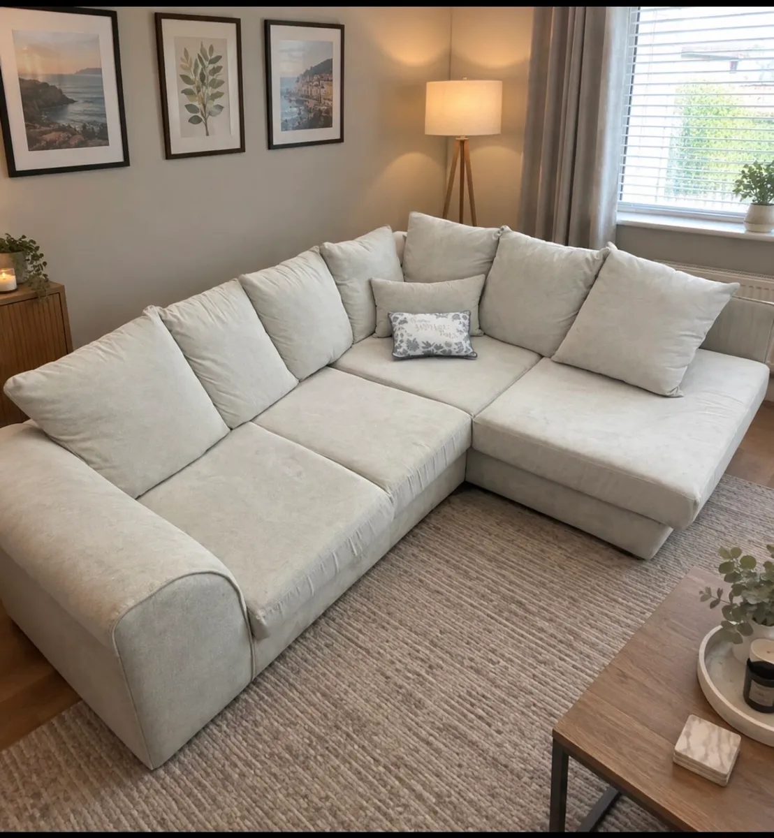 Beige /cream corner sofa