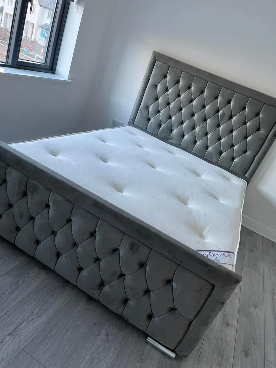 Double & King Size Bed Frame With Mattress Opt - Image 4