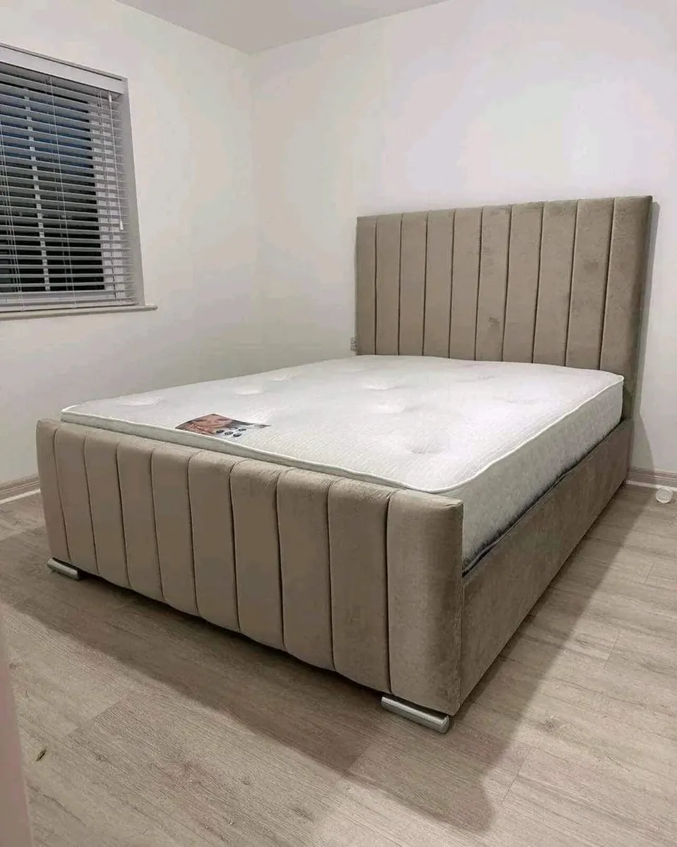 Double & King Size Bed Frame With Mattress Opt - Image 1