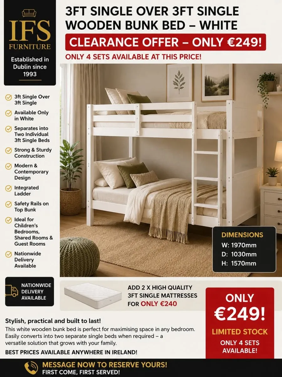 Bunk beds clearing at ONLY €249 - Image 1