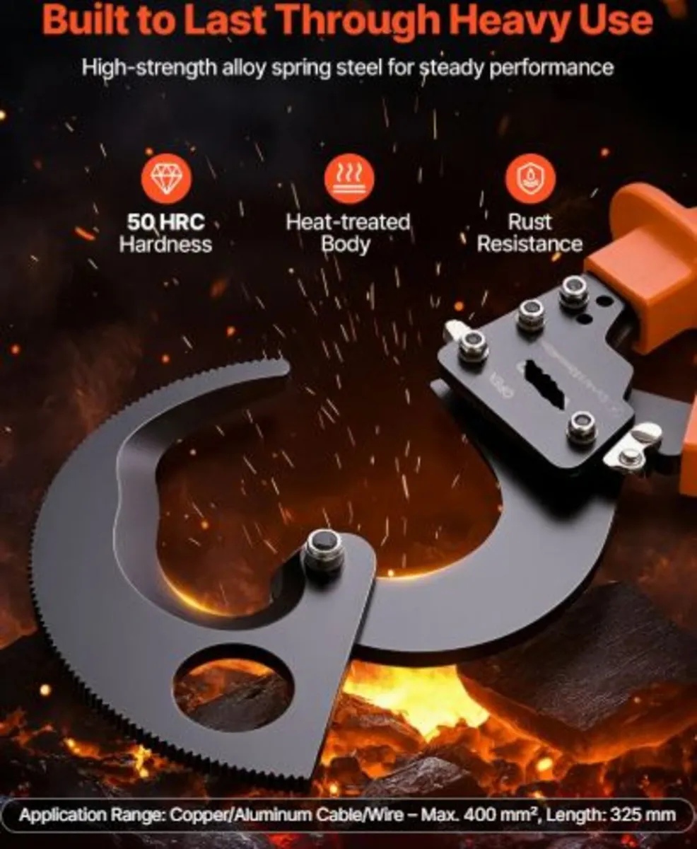 Ratcheting Cable Cutter, Spring Steel Blades - Image 2