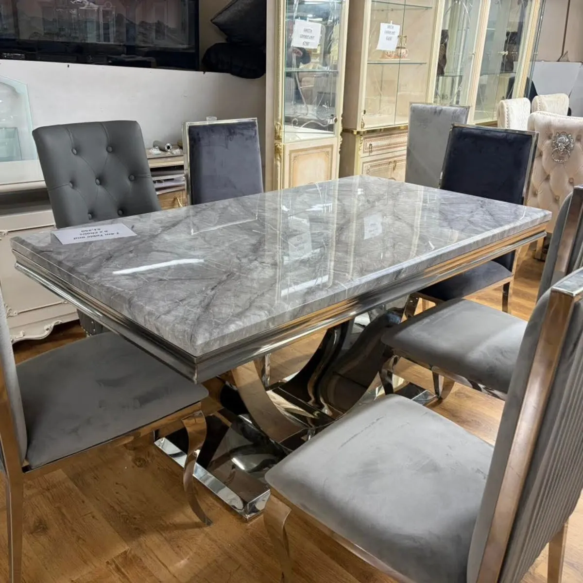 Marble Kitchen Dining Tables With 6 Chairs - Image 3