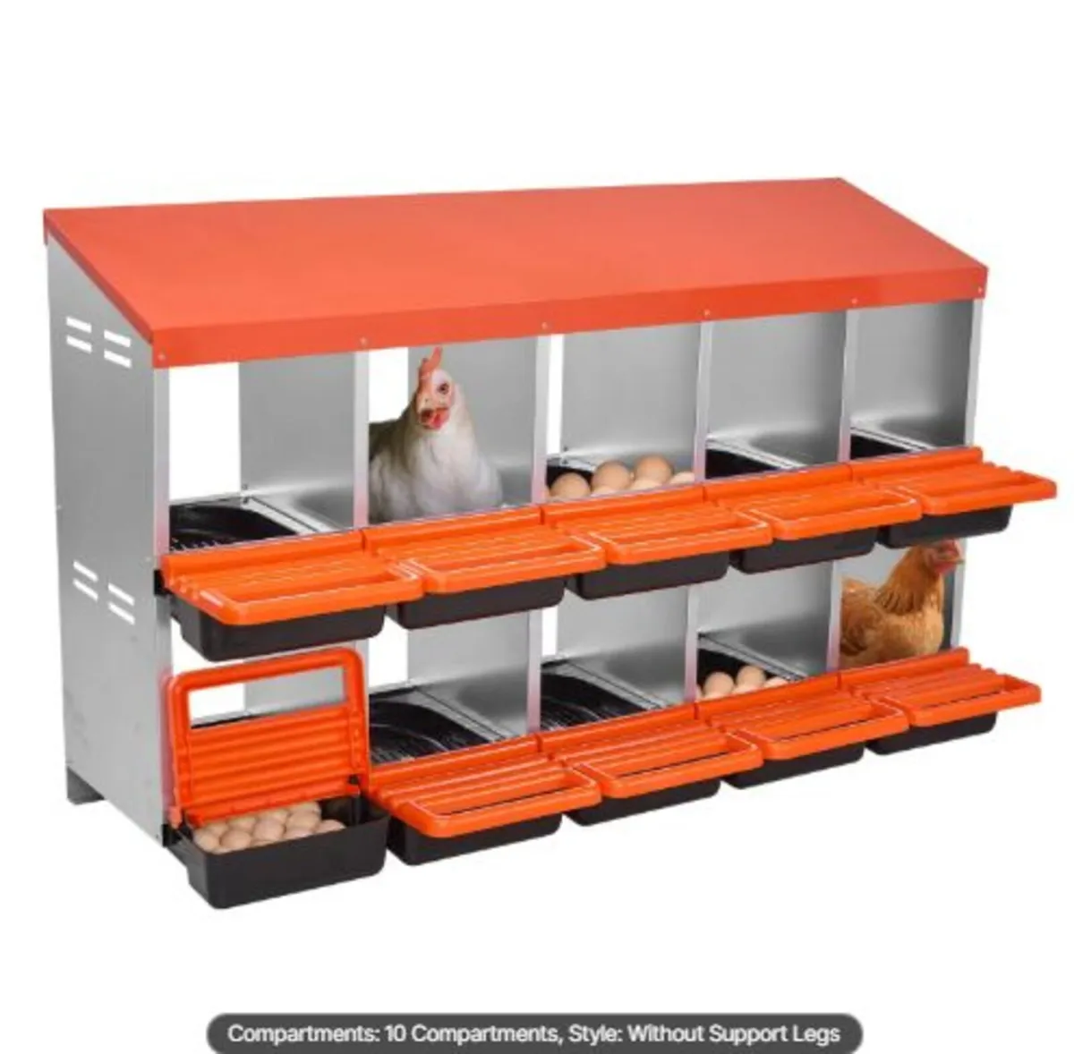 2 Tiers Chicken Nesting Boxes, 10 Compartments, - Image 1