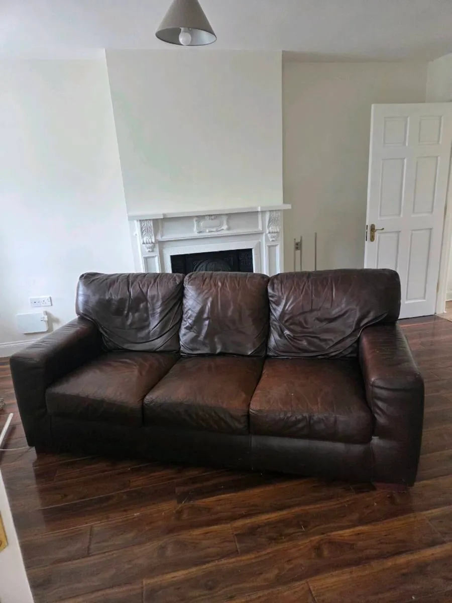 Leather sofa 3 seater - Image 2