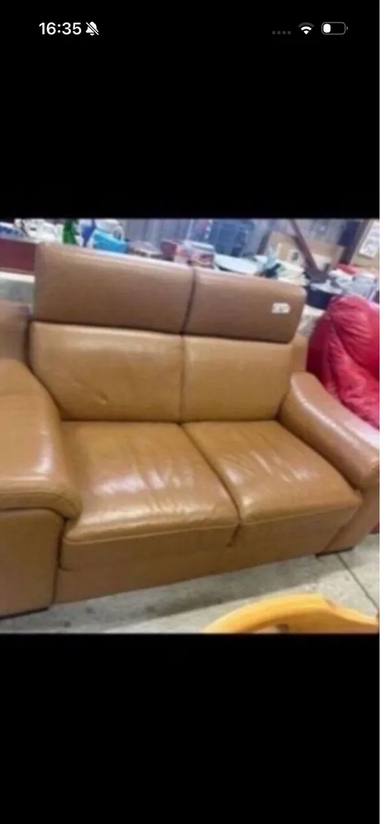Tan brown 2 seater sofa - Image 1