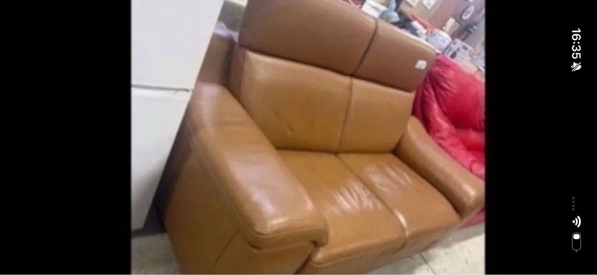 Tan brown 2 seater sofa - Image 2