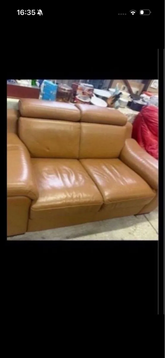 Tan brown 2 seater sofa - Image 3