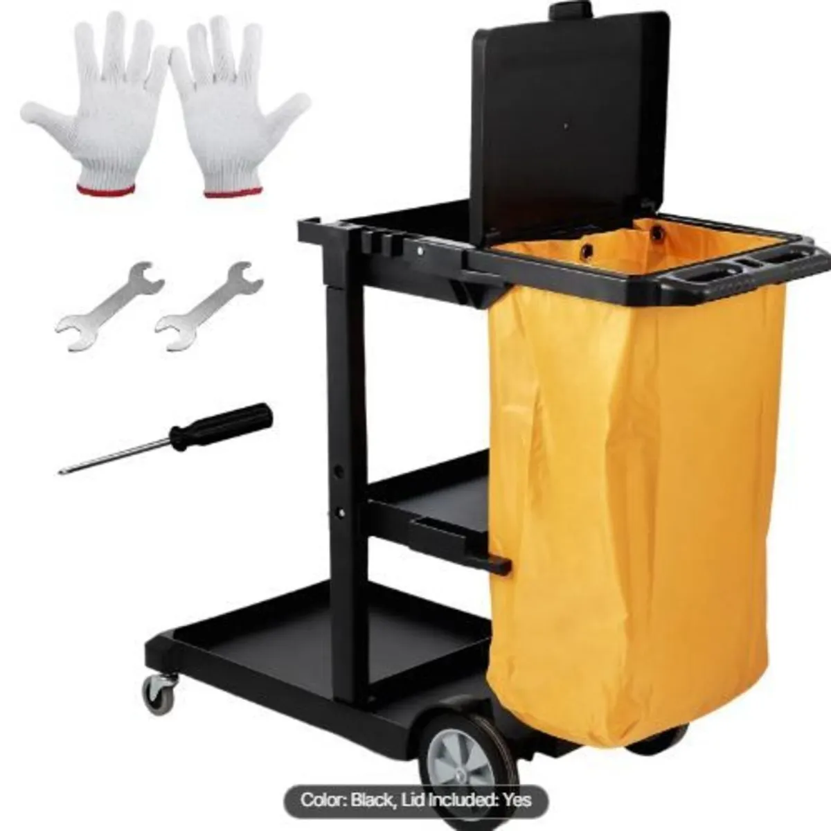 Cleaning Cart, 3-Shelf Commercial Janitorial - Image 2