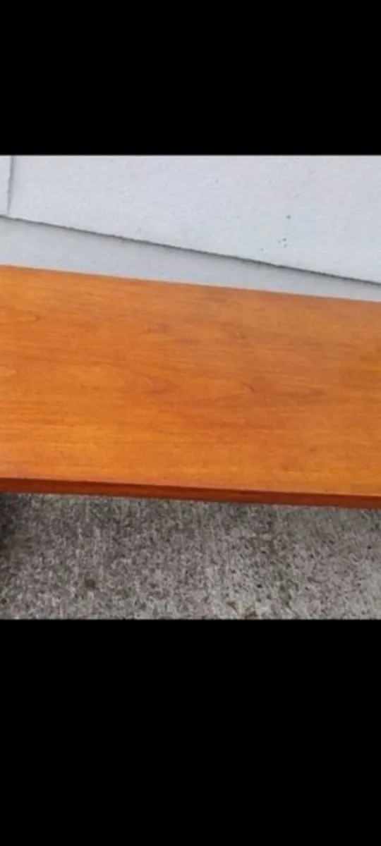 Mid century teak coffee sleigh base  table xxl - Image 2