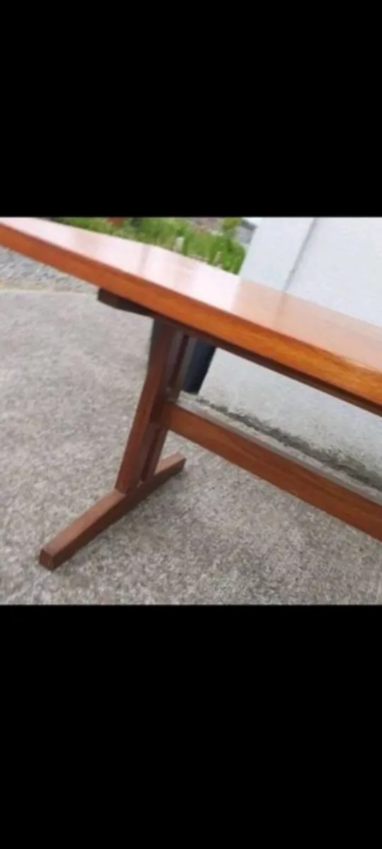 Mid century teak coffee sleigh base  table xxl - Image 3