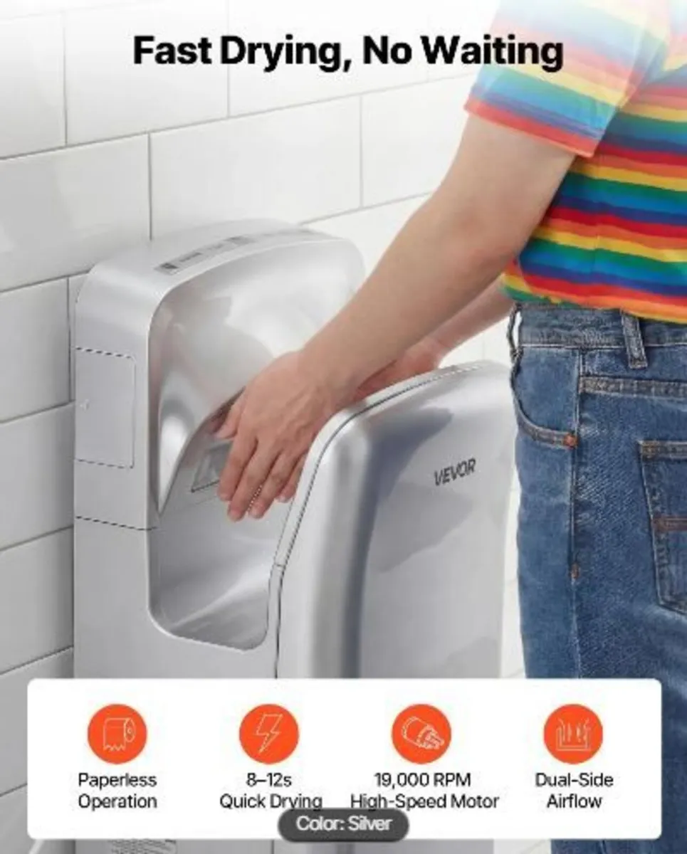 Vertical Hand Dryer, Hand Dryers with HEPA Filter - Image 3